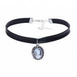 CHOKER CUERO Y CAMAFEO