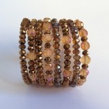 PULSERA MÚLTIPLE 45/1999 SALMÓN CRISTAL Y MARRÓN METÁLICO 