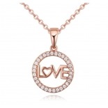 COLGANTE LOVE PLATA ROSA 278