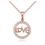 COLGANTE LOVE PLATA ROSA 278