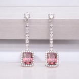 PENDIENTES PARA NOVIA TOPACIO ROSA MODELO 230