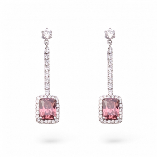 PENDIENTES PARA NOVIA TOPACIO ROSA MODELO 230