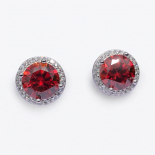 Pendientes Moissanita Roja de fiesta. Modelo 643