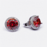 Pendientes Moissanita Roja de fiesta. Modelo 643