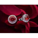Pendientes Moissanita Roja de fiesta. Modelo 643