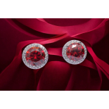 Pendientes Moissanita Roja de fiesta. Modelo 643