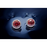 Pendientes Moissanita Roja de fiesta. Modelo 643