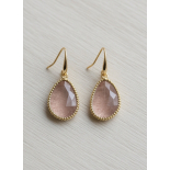 Pendientes de Cuarzo Natural Modelo Alba Rosa