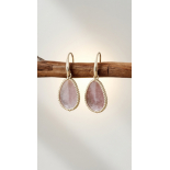 Pendientes de Cuarzo Natural Modelo Alba Rosa