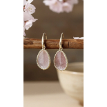 Pendientes de Cuarzo Natural Modelo Alba Rosa