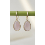 Pendientes de Cuarzo Natural Modelo Alba Rosa