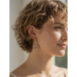 Pendientes de Cuarzo Natural Modelo Alba Rosa