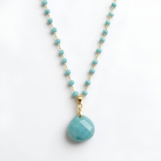 Collar Modelo Ocean Wave de Amazonitas
