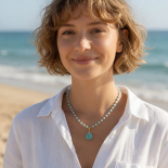 Collar Modelo Ocean Wave de Amazonitas
