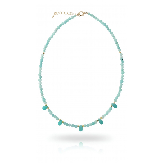 Collar Calcedonia Azul Modelo Mar Egeo