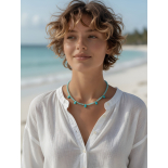 Collar Calcedonia Azul Modelo Mar Egeo