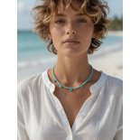 Collar Calcedonia Azul Modelo Mar Egeo
