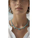 Collar Calcedonia Azul Modelo Mar Egeo