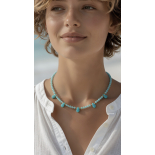 Collar Calcedonia Azul Modelo Mar Egeo