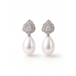Pendientes Perlas y Flor Modelo Shizuku