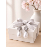 Pendientes Perlas y Flor Modelo Shizuku